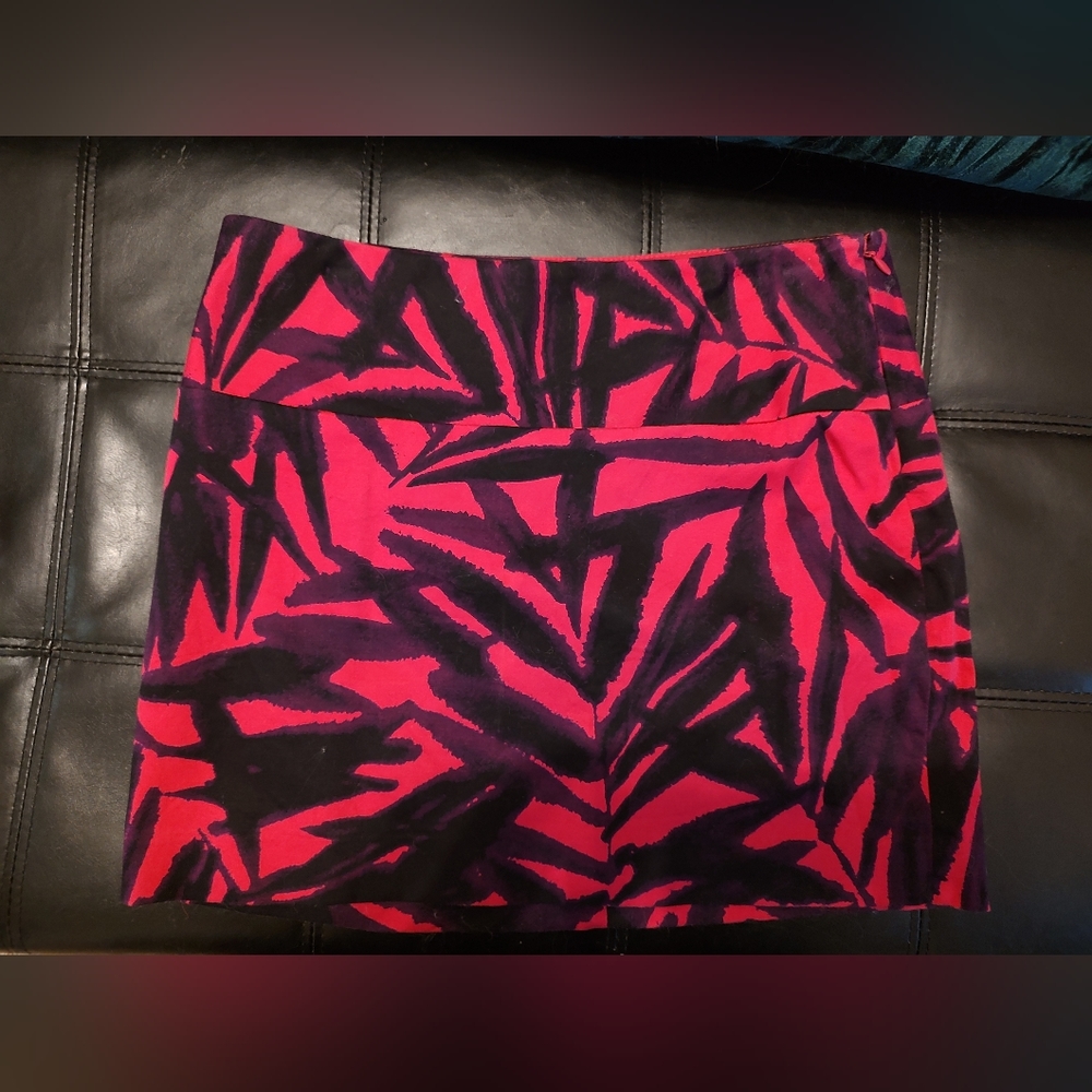Express mini skirt hot pink purple and black